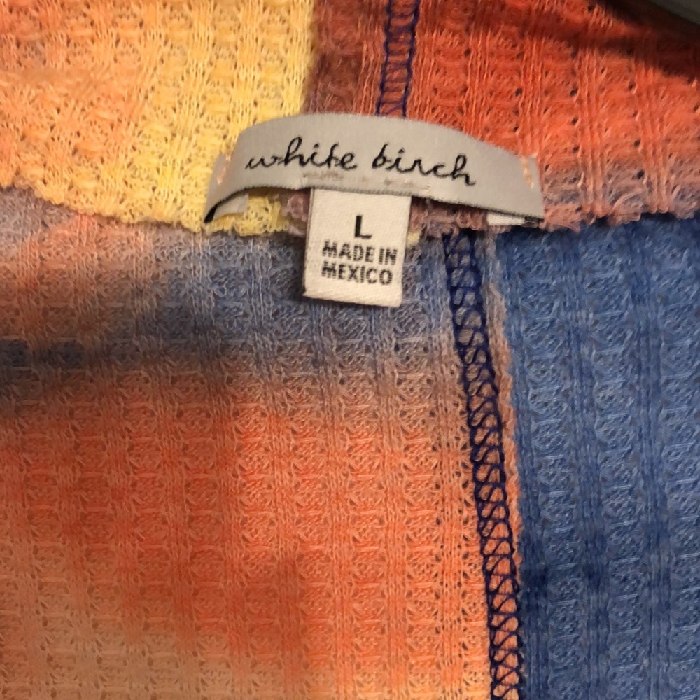 White Birch tie dye waffle knit top - Picture 2 of 5